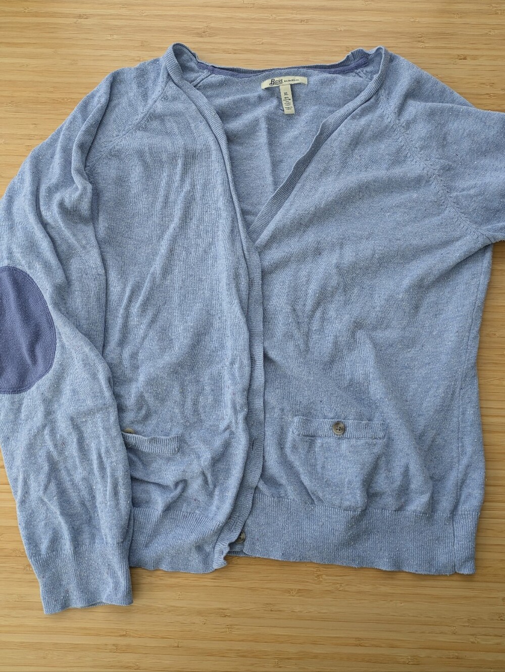Bass Blue Ladies' Cardigan With Elbow Patches